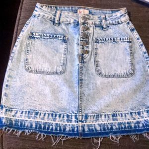 So Jr. Button Down Whitewash Skirt